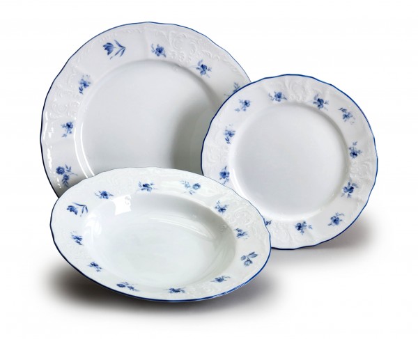 Talířová souprava Bernadotte, Modrá kytička