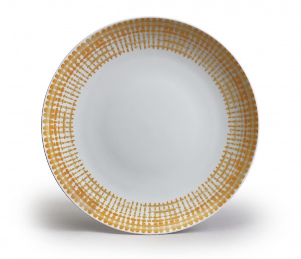 Talíř mělký Elegance,Mřížka žlutá