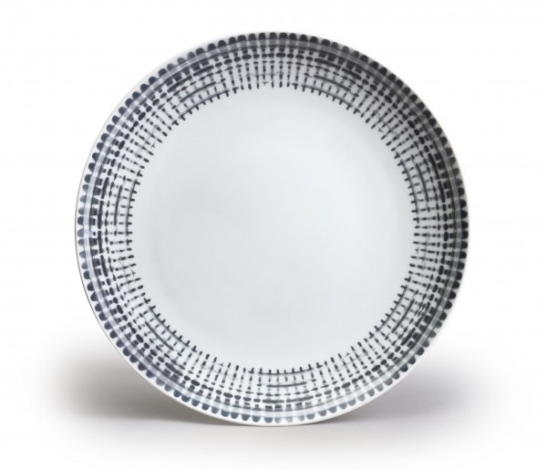 Talíř mělký Elegance,Mřížka šedá