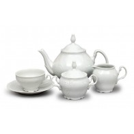 Čajová souprava Bernadotte, 17 dílná, Bílá
