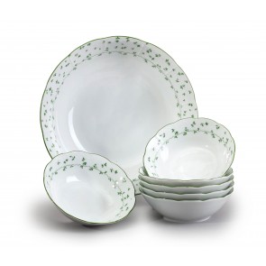 Kompotová souprava  Natálie, 7 dílná , Zelené lístky