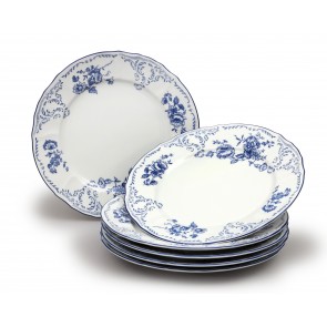 Sada talířů mělkých Bernadotte, 6 dílná, Modrobílá