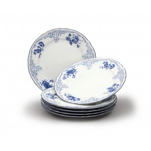 Sada talířů desertních Bernadotte, 6 dílná, Modrobílá