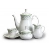 Kávová souprava Natálie, 17 dílná, Zelené lístky