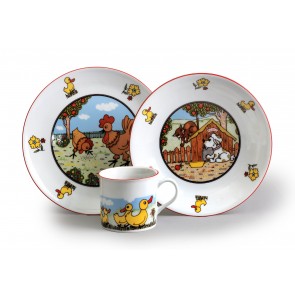 Dětská jídelní souprava, Na dvorku